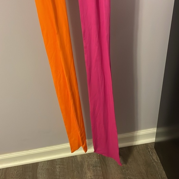ZAFUL Halter Crop Top Criss Cross Wrap Tank Top OS Pink Orange - Picture 10 of 15